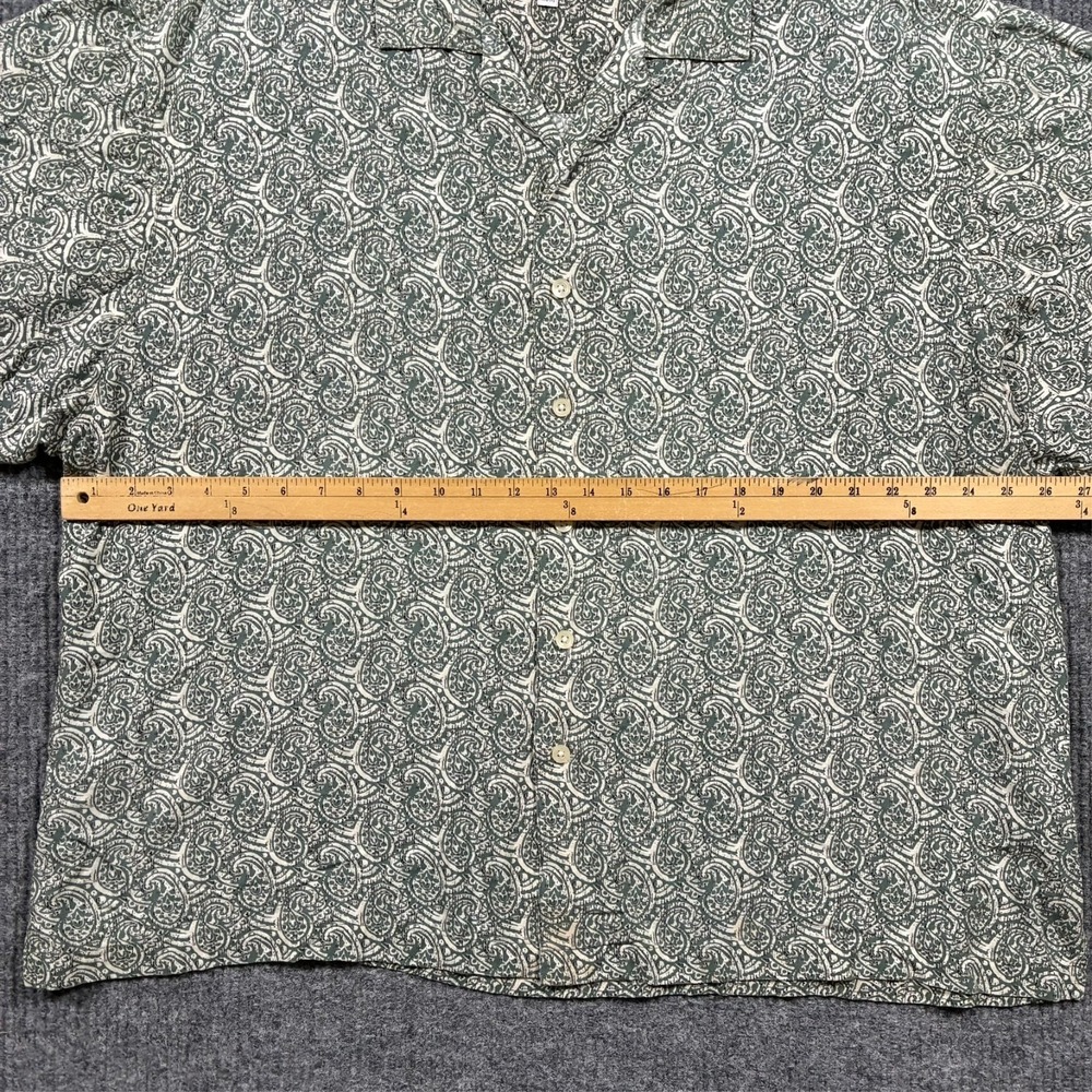International Tour Club Rayon Paisley Camp Shirt Mens 2XL Green Button Up Y2K - Picture 5 of 7